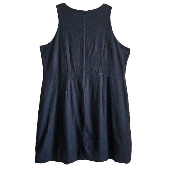 JASON WU Women's Plus 22 22W Dress Black White Embroidered Palms Linen Blend - Picture 8 of 8